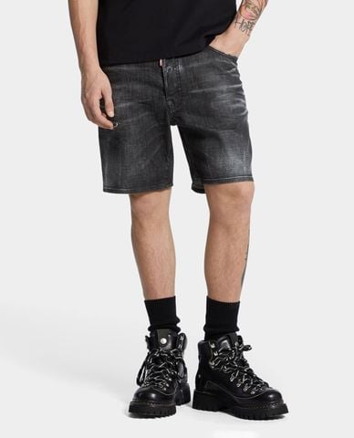  DSQUARED2 - Quần short jeans nam wash bạc 
