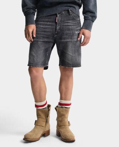  DSQUARED2 - Quần short jeans nam wash bạc Fog Marine 