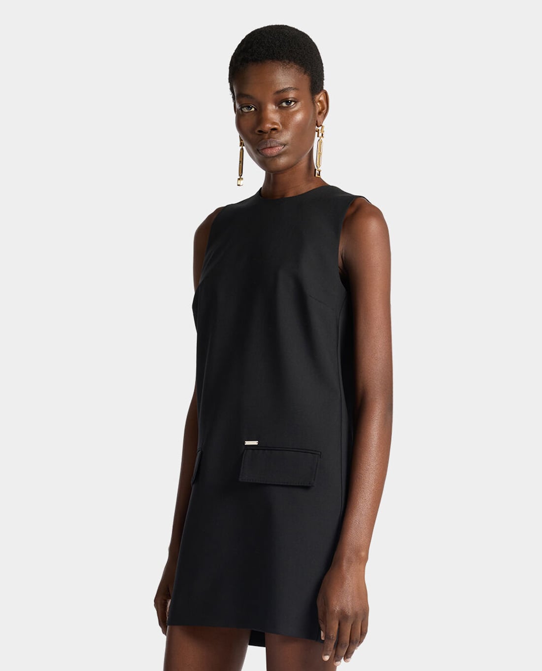 DSQUARED2 - Đầm sát nách mini dáng suông hở lưng