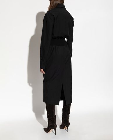  DSQUARED2 - Đầm sơ mi midi tay dài xẻ tà 