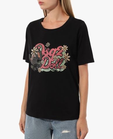  DSQUARED2 - Áo thun nữ cổ tròn tay ngắn Hilde Doll 