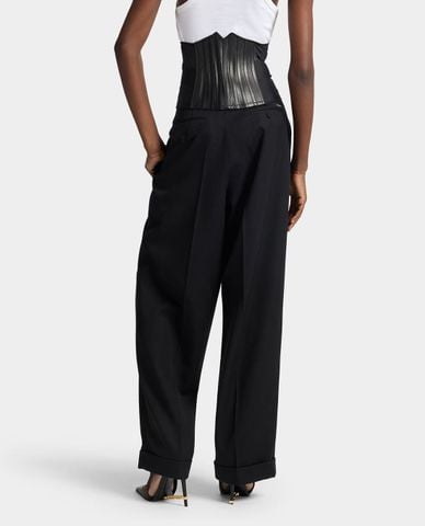  DSQUARED2 - Quần nữ ống rộng phối đai corset 