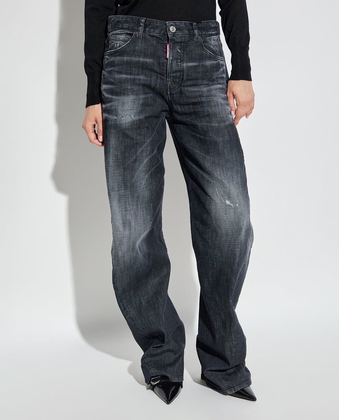 DSQUARED2 - Quần jeans nữ ống rộng D2 Twisted