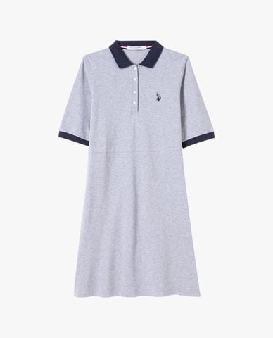  USPA - Đầm polo mini tay ngắn phối viền thêu logo 