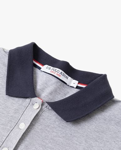  USPA - Đầm polo mini tay ngắn phối viền thêu logo 