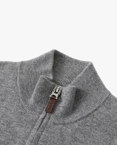  USPA - Áo dệt kim nam tay dài thêu logo khóa kéo 