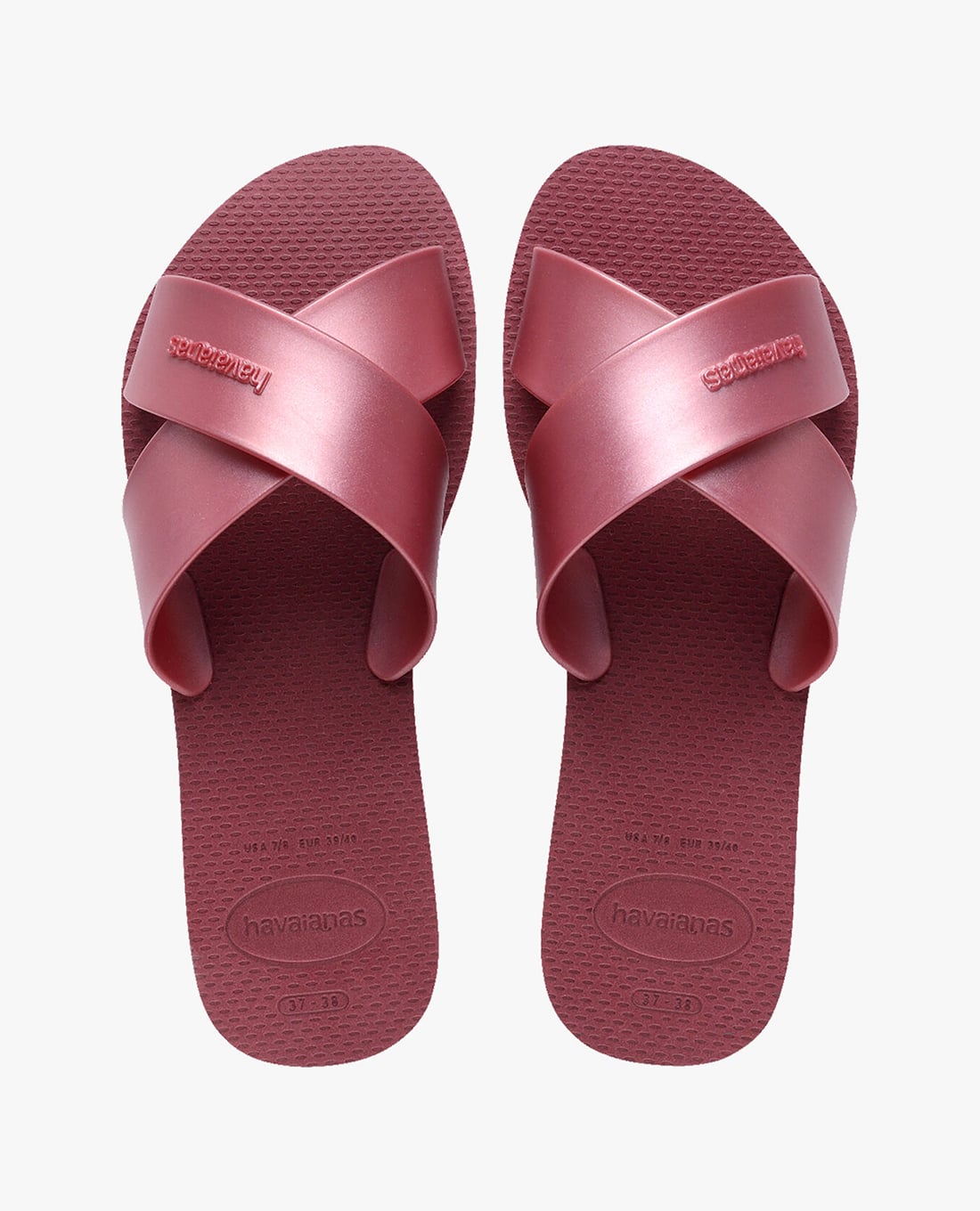 HAVAIANAS - Dép nữ quai chéo Aqua Metallic