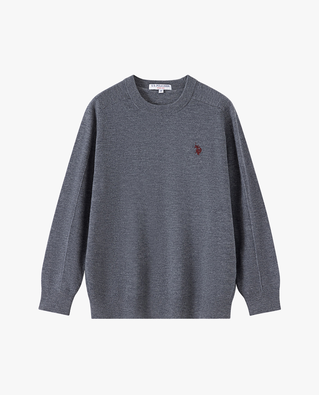 USPA - Áo dệt kim nam cổ tròn tay dài thêu logo