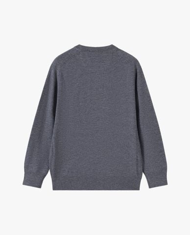  USPA - Áo dệt kim nam cổ tròn tay dài thêu logo 