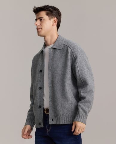  USPA - Áo khoác cardigan nam cổ bẻ tay dài cài nút 