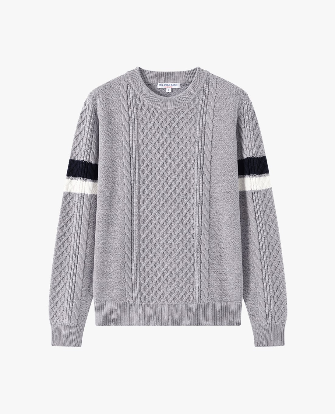 USPA - Áo sweater nam cổ tròn tay dài dệt họa tiết