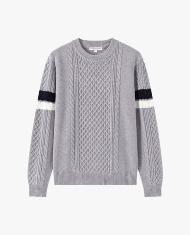  USPA - Áo sweater nam cổ tròn tay dài dệt họa tiết 