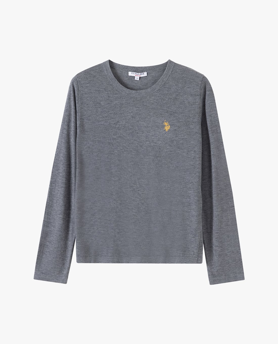 USPA - Áo dệt kim nữ cổ tròn tay dài thêu logo