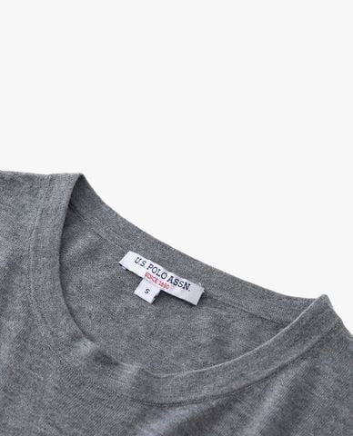  USPA - Áo dệt kim nữ cổ tròn tay dài thêu logo 