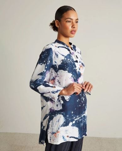  MAX&Co. - Áo kiểu nữ cổ tròn tay dài nghệ thuật Banjo 