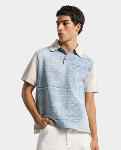  DSQUARED2 - Áo polo nam cổ bẻ tay ngắn họa tiết monogram 