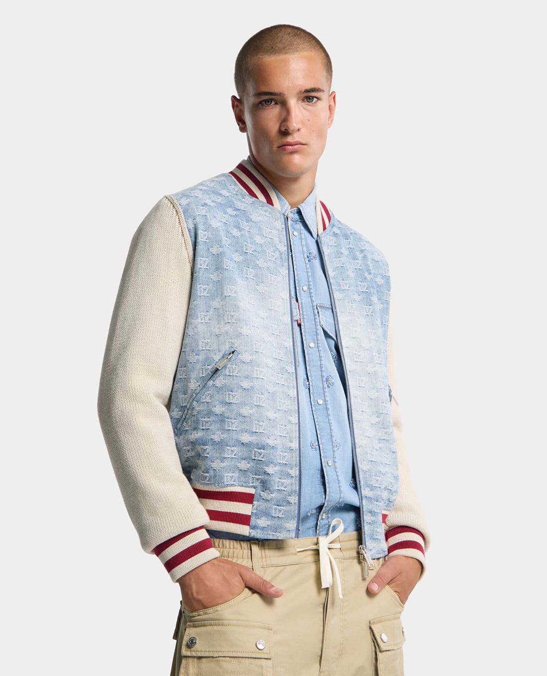 DSQUARED2 - Áo khoác bomber nam họa tiết monogram