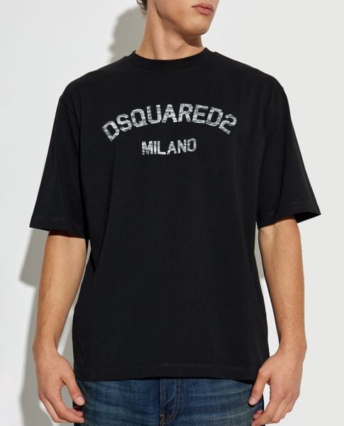  DSQUARED2 - Áo thun nam cổ tròn tay ngắn Milano Sequin 