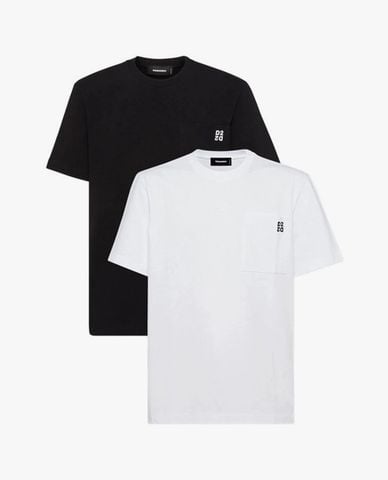  DSQUARED2 - Set 2 áo thun nam cổ tròn tay ngắn in logo 
