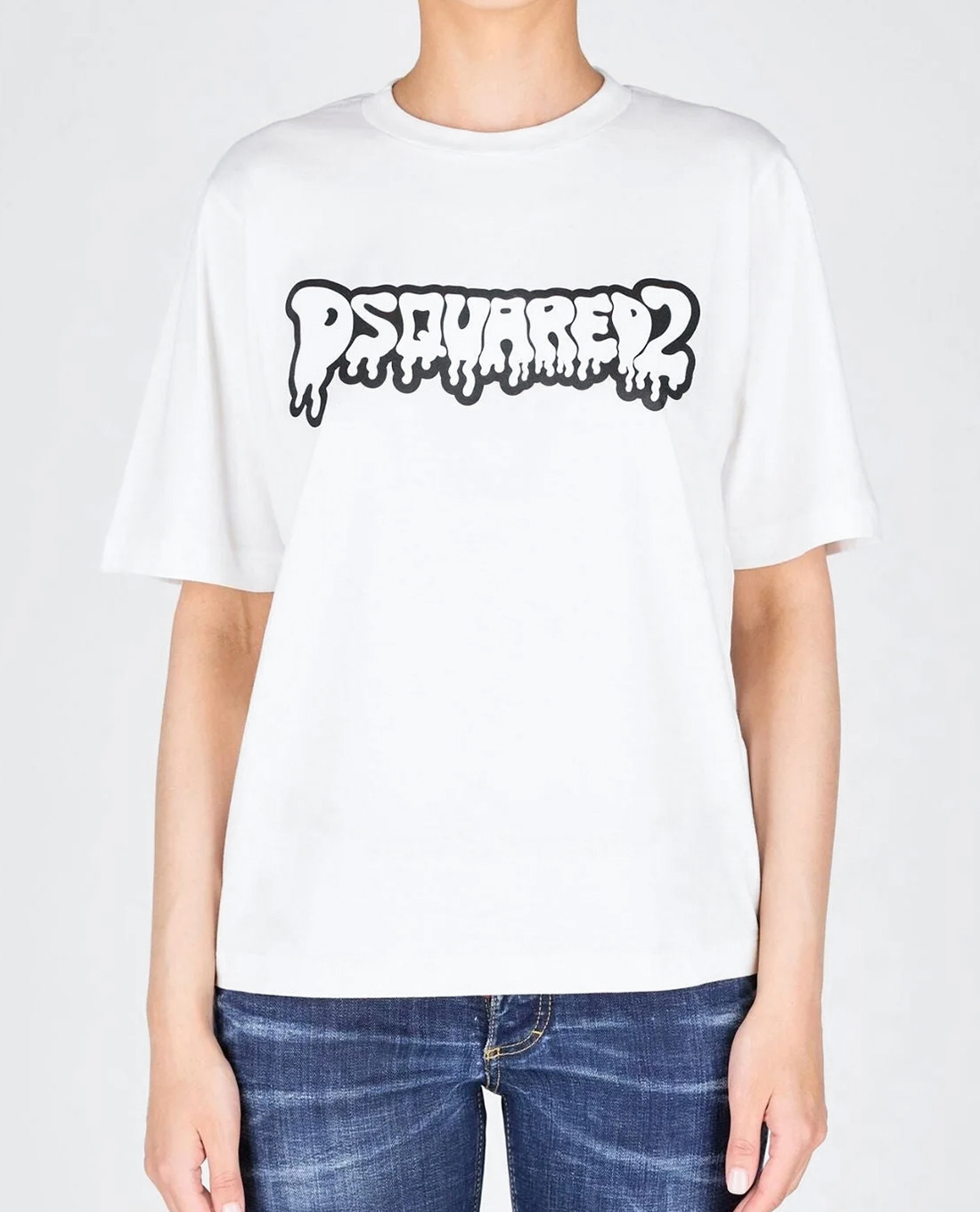 DSQUARED2 - Áo thun nữ cổ tròn tay ngắn in logo