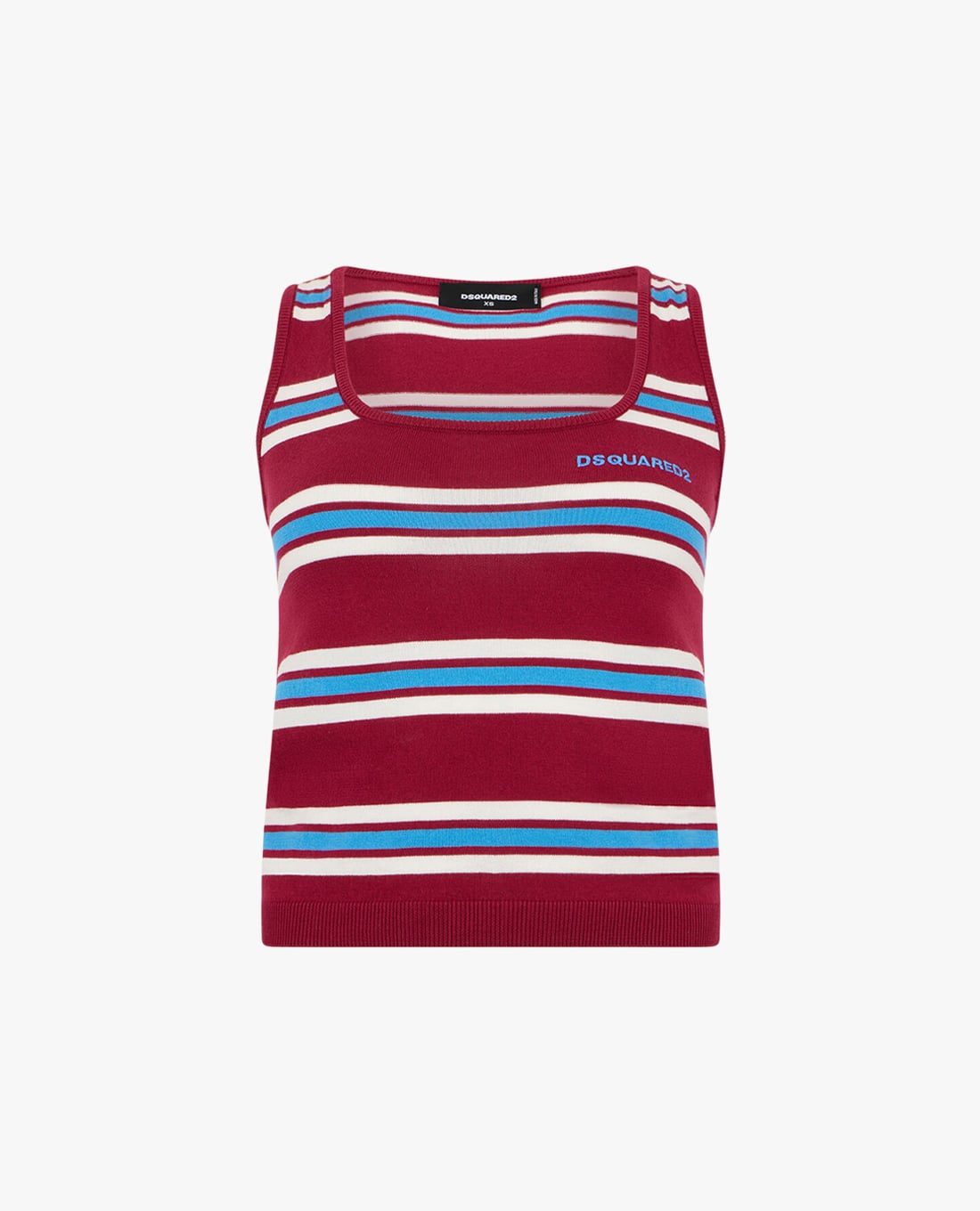 DSQUARED2 - Áo sát nách nữ dệt kim phom ôm kẻ sọc