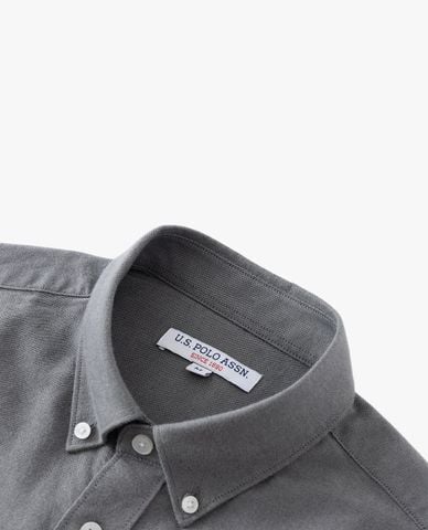  USPA - Áo sơ mi nam cổ bẻ tay dài thêu logo 