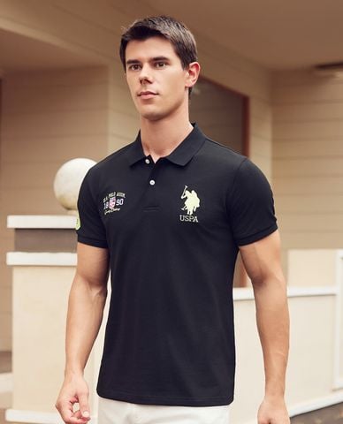  USPA - Áo polo nam cổ bẻ tay ngắn thêu logo 
