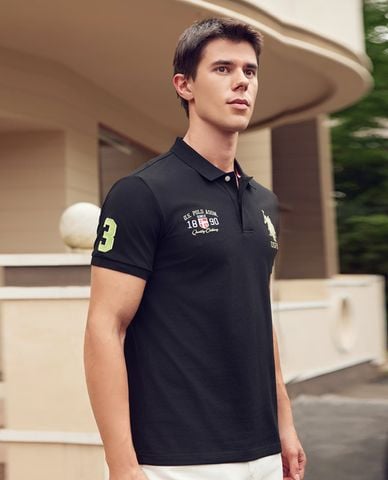  USPA - Áo polo nam cổ bẻ tay ngắn thêu logo 