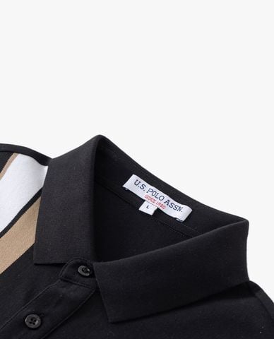  USPA - Áo polo nam cổ bẻ tay ngắn kẻ sọc phối màu 