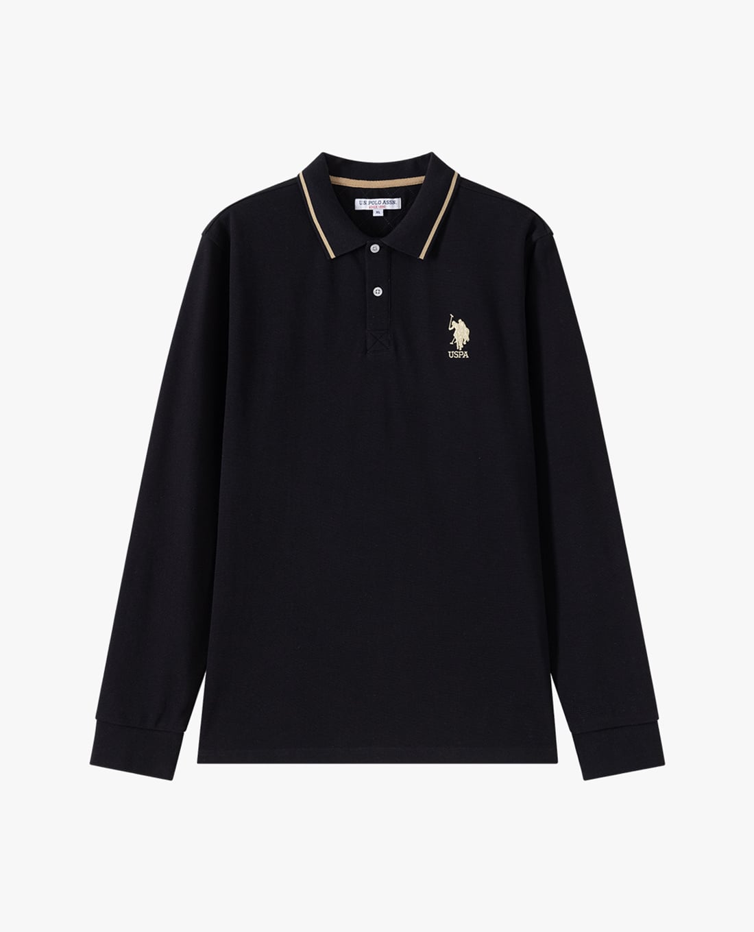 USPA - Áo polo nam cổ bẻ tay dài thêu logo