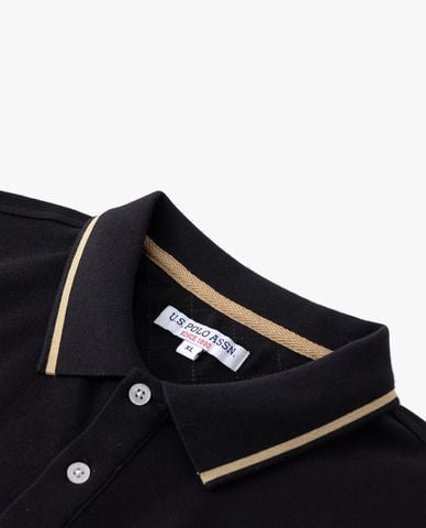  USPA - Áo polo nam cổ bẻ tay dài thêu logo 
