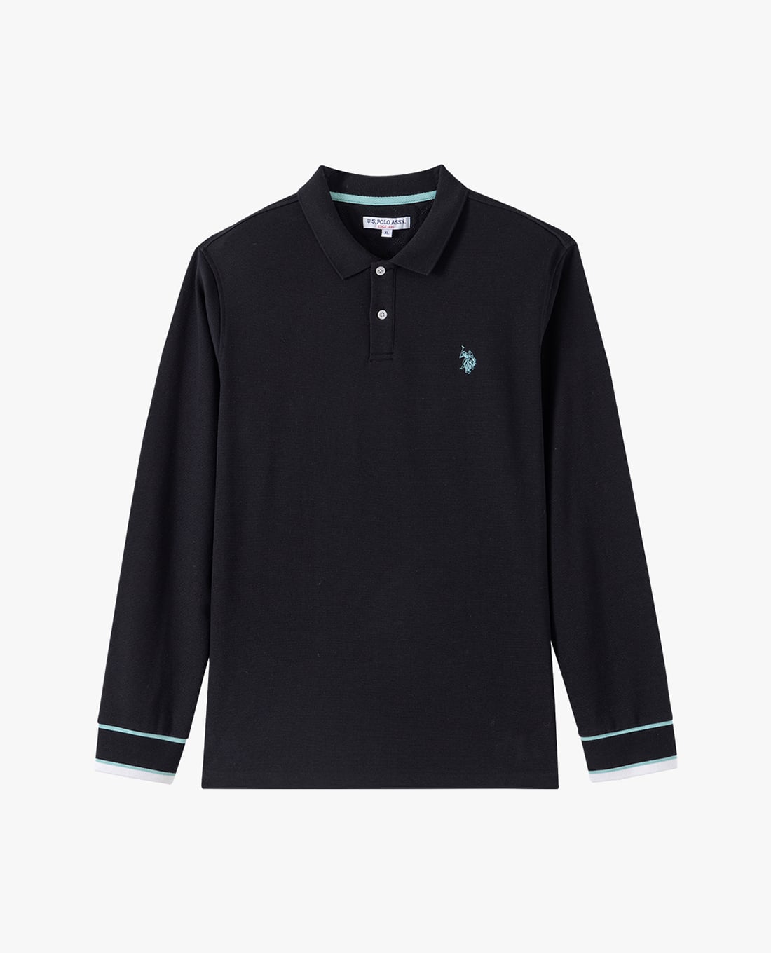 USPA - Áo polo nam tay dài phối viền thêu logo