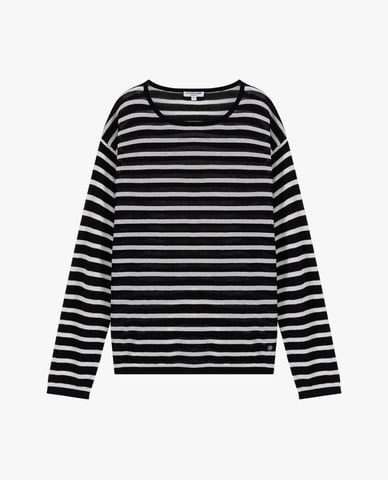  USPA - Áo dệt kim nữ cổ tròn tay dài kẻ sọc 