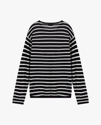  USPA - Áo dệt kim nữ cổ tròn tay dài kẻ sọc 