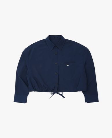  LEE - Áo sơ mi nữ phối dây rút phom croptop 