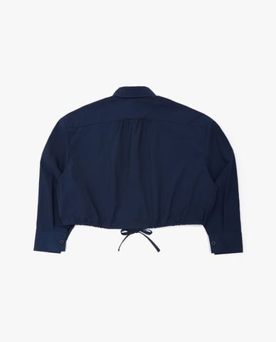  LEE - Áo sơ mi nữ phối dây rút phom croptop 