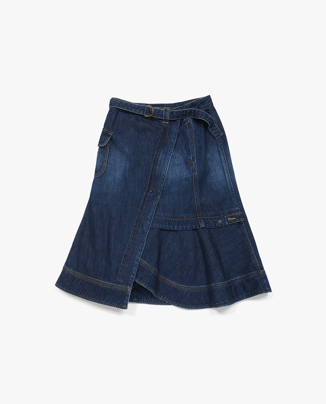 LEE - Chân váy denim midi xẻ tà Modern