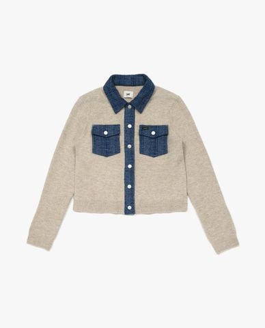  LEE - Áo khoác cardigan nữ tay dài Indigo 
