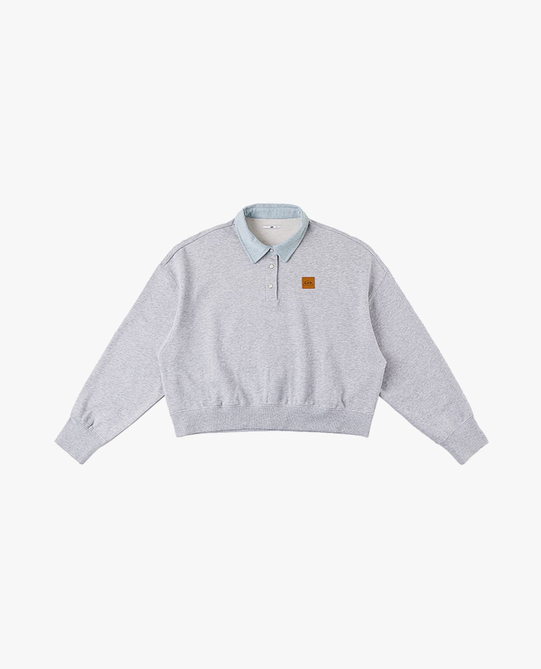 LEE - Áo sweatshirt nữ cổ bẻ tay dài phối logo