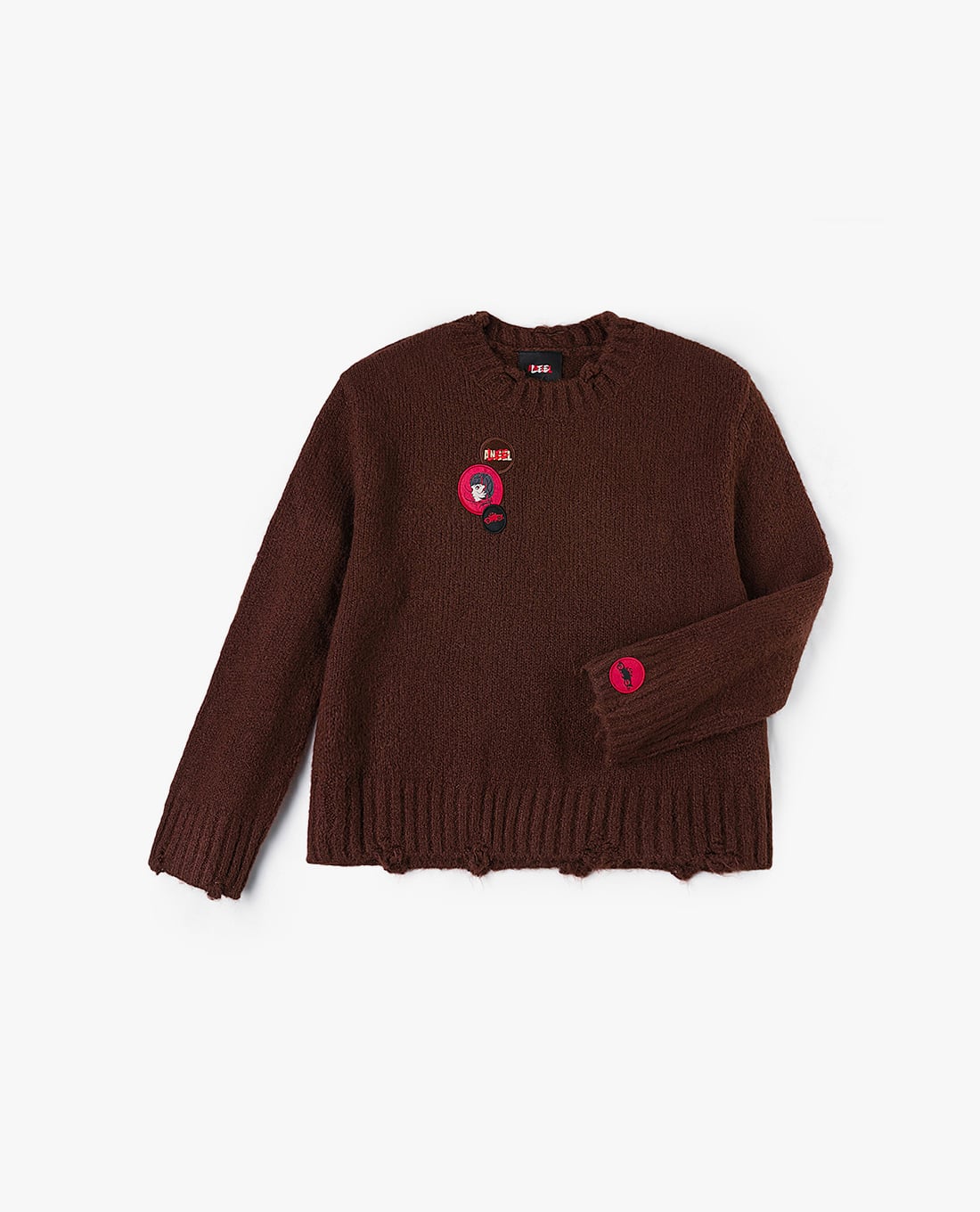 LEE - Áo dệt kim nữ cổ tròn tay dài Angel Chen