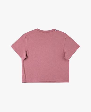  LEE - Áo croptop nữ cổ tròn tay ngắn in logo 