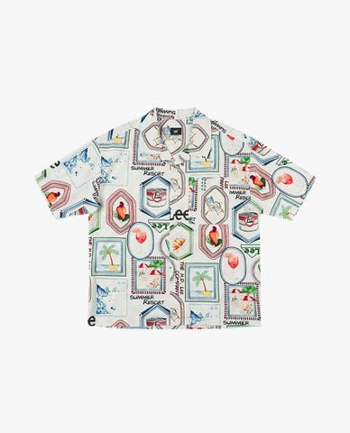  LEE - Áo sơ mi nam cổ bẻ tay ngắn in họa tiết 