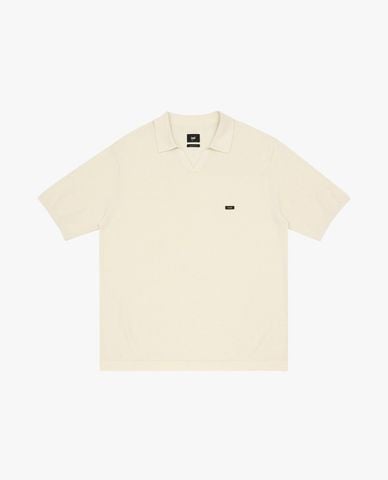  LEE - Áo dệt kim nam cổ bẻ tay ngắn phối logo 