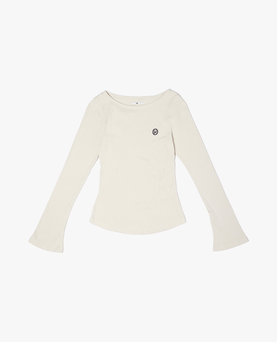 LEE - Áo thun nữ cổ thuyền tay dài phối logo