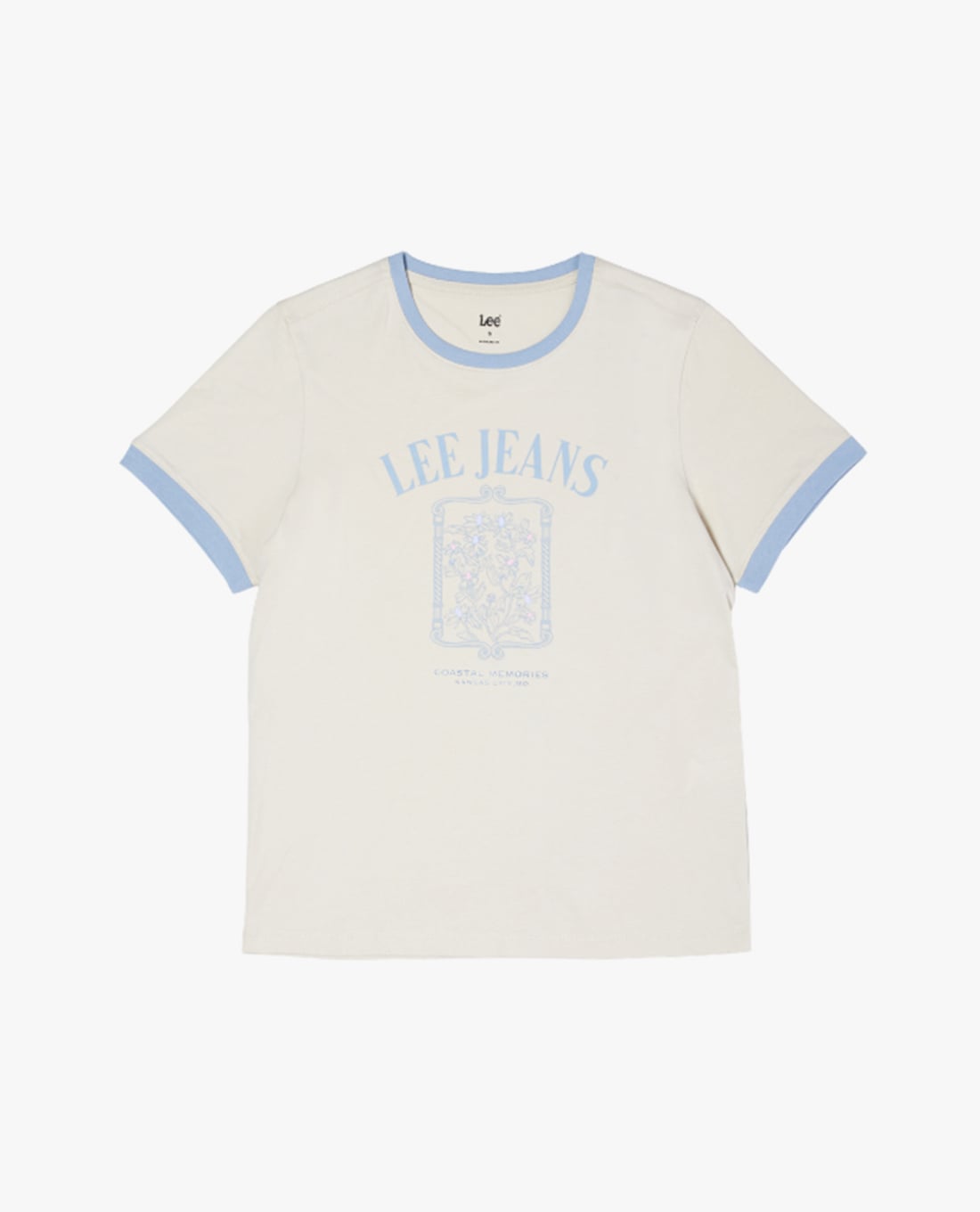 LEE - Áo thun nữ cổ tròn tay ngắn in logo