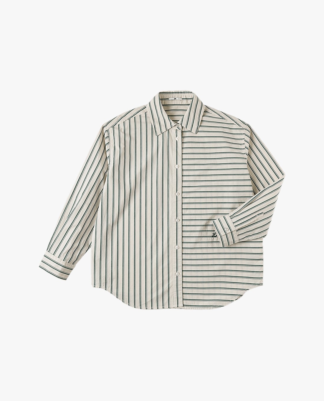 LEE - Áo sơ mi nữ cổ bẻ tay dài kẻ sọc