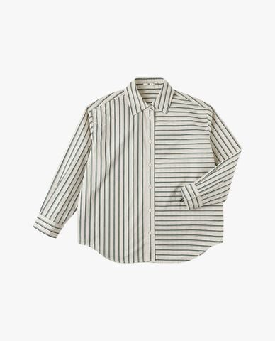  LEE - Áo sơ mi nữ cổ bẻ tay dài kẻ sọc 