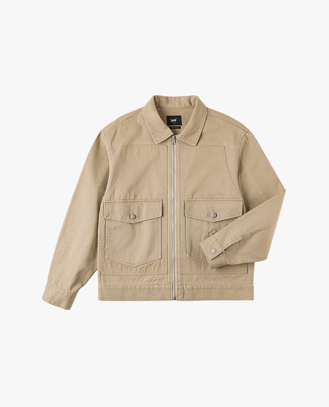 LEE - Áo khoác denim nam cổ bẻ tay dài phối khóa zip