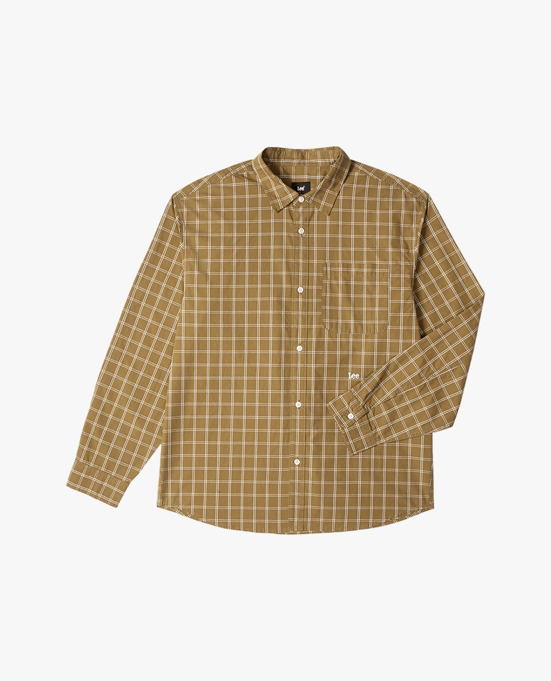 LEE - Áo sơ mi nam cổ bẻ tay dài kẻ caro