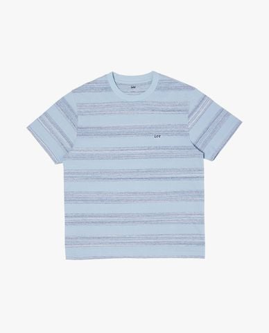  LEE - Áo thun nam cổ tròn tay ngắn kẻ sọc 